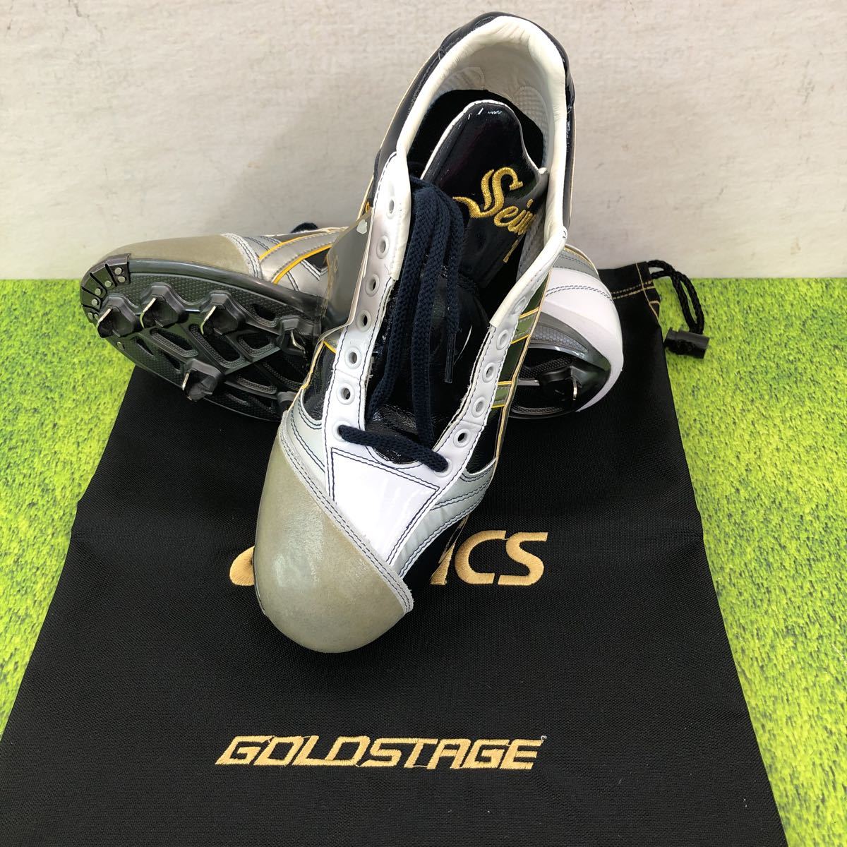  H-438 アシックス asics ゴールドステージ 西濃運輸 野球部 スパイク 野球 27.5cm 会社名刺繍入り(27.5cm)｜売買されたオークション情報、yahooの商品情報をアーカイブ公開 - オークファン 大人用