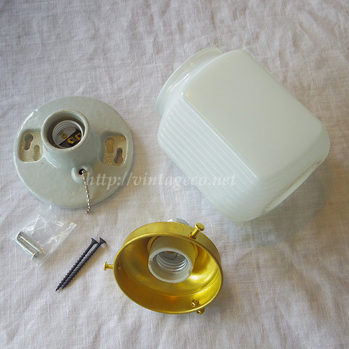 アンティーク ガラス シェード ＋ 陶器 の ウォール ブラケット ライト E26　⑯　 壁付照明　 カフェ・店舗 照明 ランプ　A200907