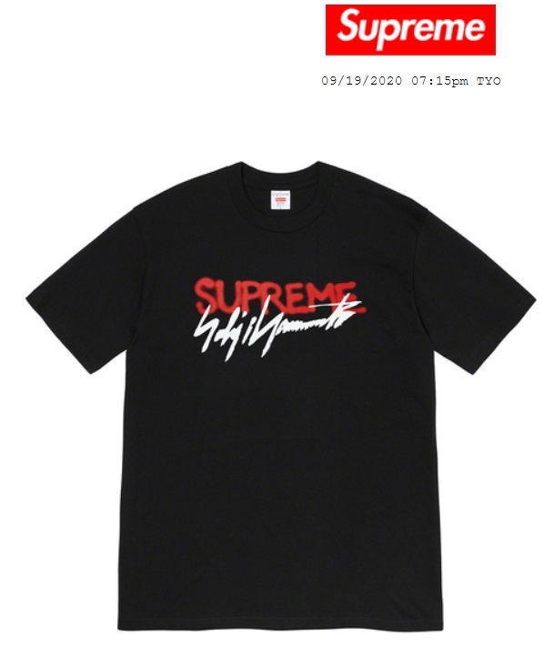 size XL】Supreme/Yohji Yamamoto Logo Tee COLOR/STYLE：Black
