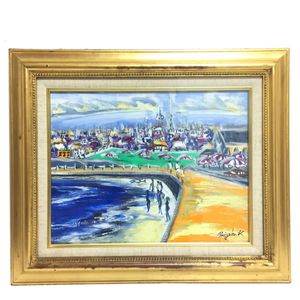 川島見依子 油彩画 晩年の作品【真作】川島見依子 「ばら」 油彩 F3