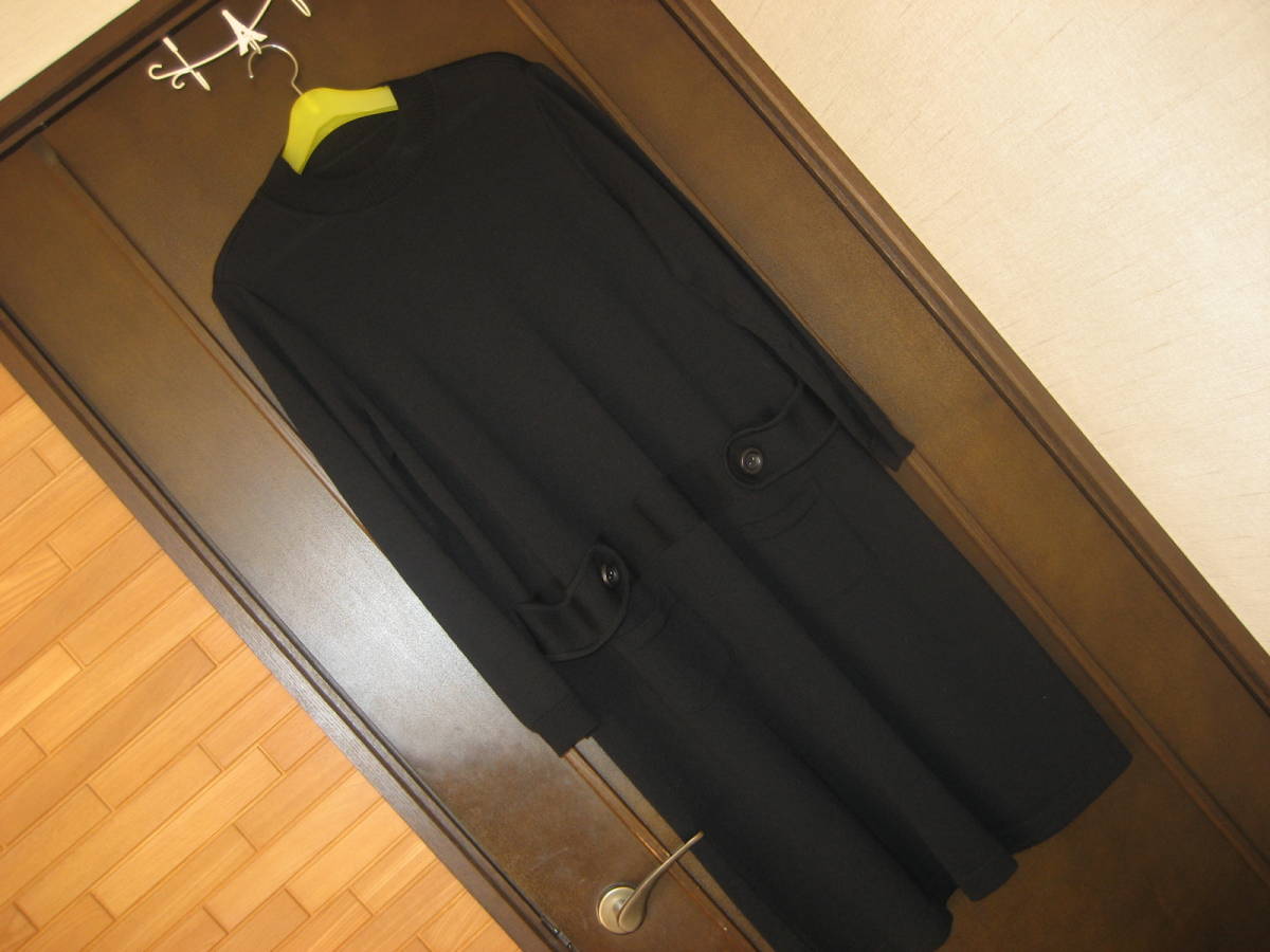 ♪美品 Leilian＊レリアン★薄手ニット＊ワンピース　ハイネック★黒　大きいサイズ13+　LL　 leilian - 極美品♪ネミカ ロングニットワンピース クルーネック