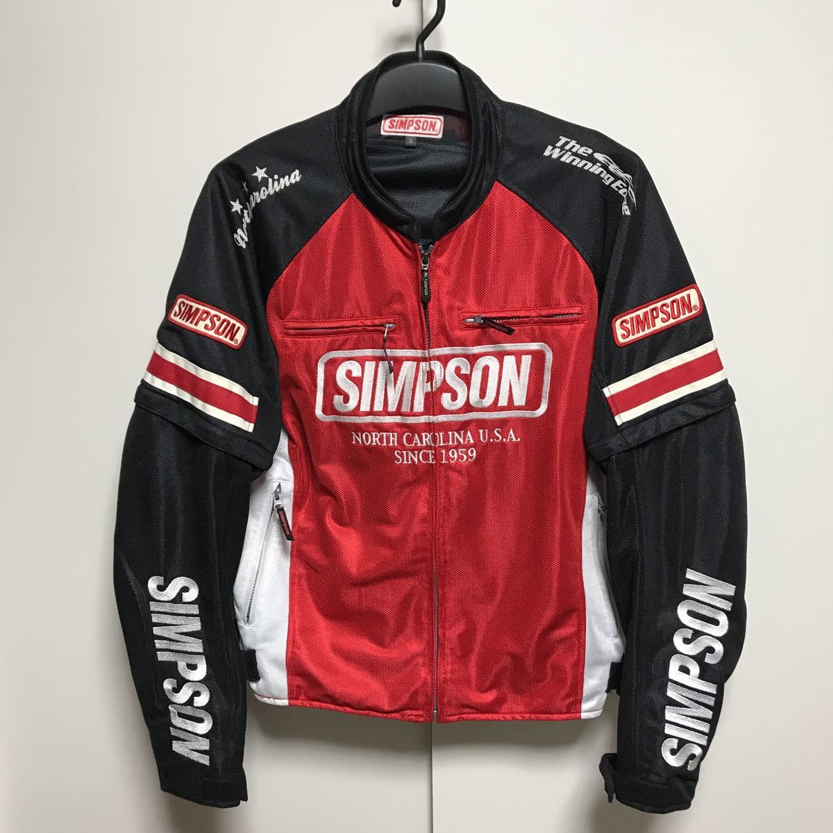 シンプソン(SIMPSON)　半袖切り替え　メンズサイズLL　春夏　メッシュジャケット　バイクジャケット　中古　NO152