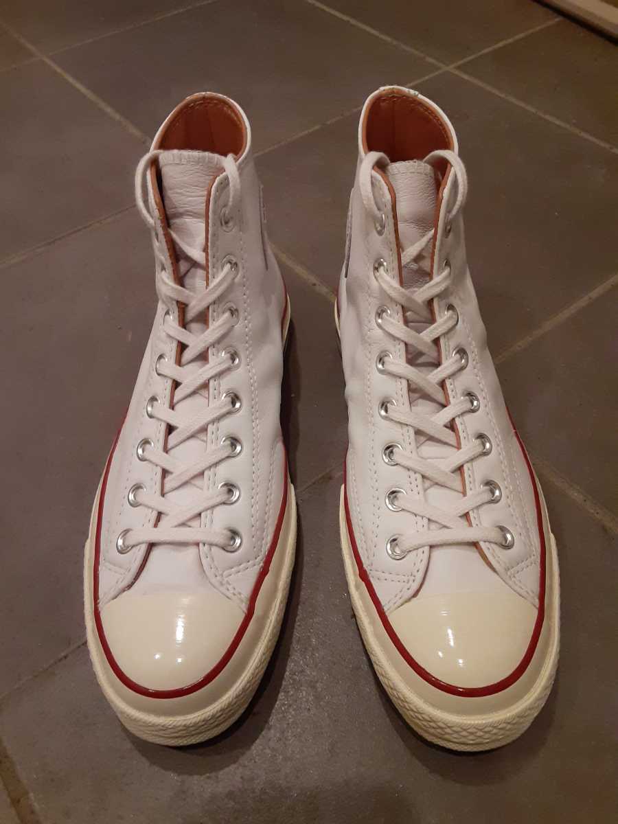 美品！1回使用！CONVERSE CT70 HI コンバース　チャックテイラー　レザー　ハイ　151154C　WHITE/EGRET ホワイト　白　US9　27.5 cm