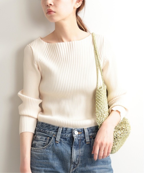 【新作，格安】 IENA R/N リブボートネックプルオーバー アイボリー イエナ(セーター)｜売買されたオークション情報、yahooの商品情報をアーカイブ公開 - オークファン トップス