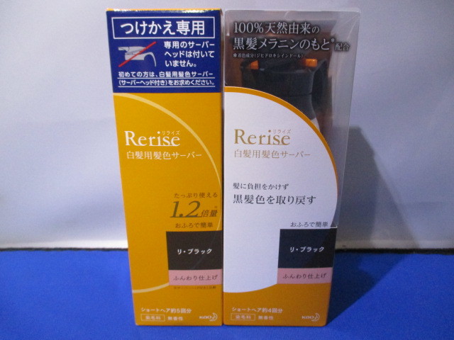 花王/Rerise/リライズ/白髪用髪色サーバー本体+つけかえ専用/ブラック/ふんわり仕上げ/まとめセット