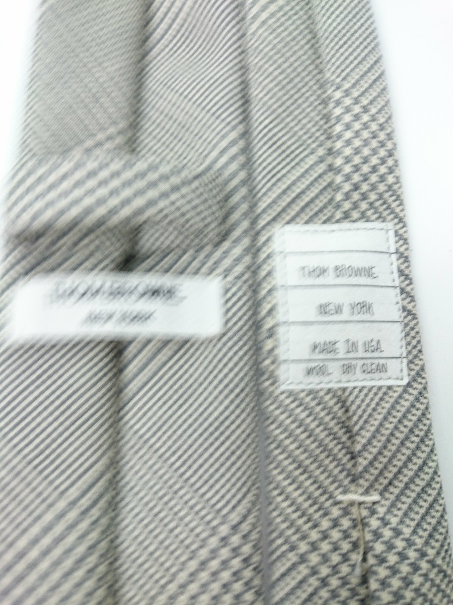 THOM BROWNE. NEW YORK◇トムブラウン/ネクタイ/ウール/GRY/チェック
