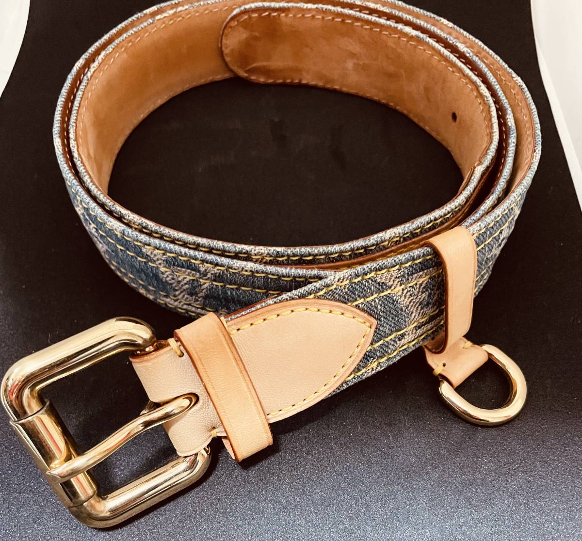 レア・おしゃれ】LouisVuitton ルイヴィトン ベルト デニム モノグラム