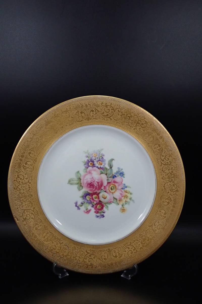 フッチェンロイター ババリア 金彩 花文様 プレート 飾り皿