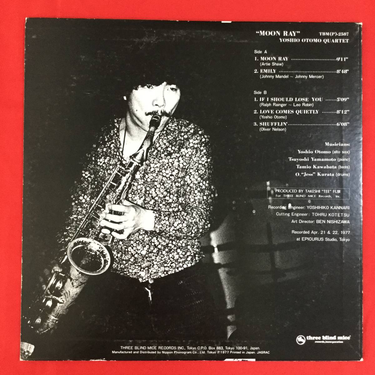 〇大友義雄クァルテット/ムーン・レイ/LP、TBM(P)-2587