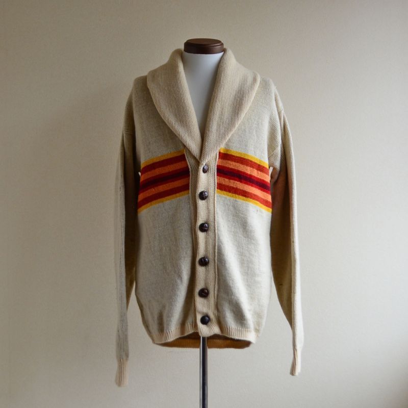 70s PENDLETON チーフジョセフ柄 ショールカラー ウールニット