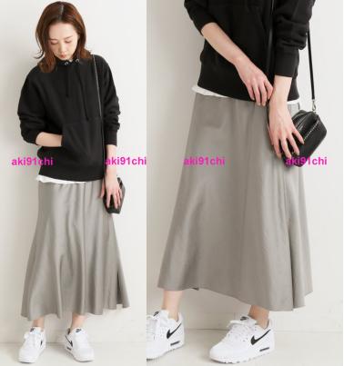 新品【定価1.5万】IENA☆VI/PAサテン スリットスカート 40 グレー  