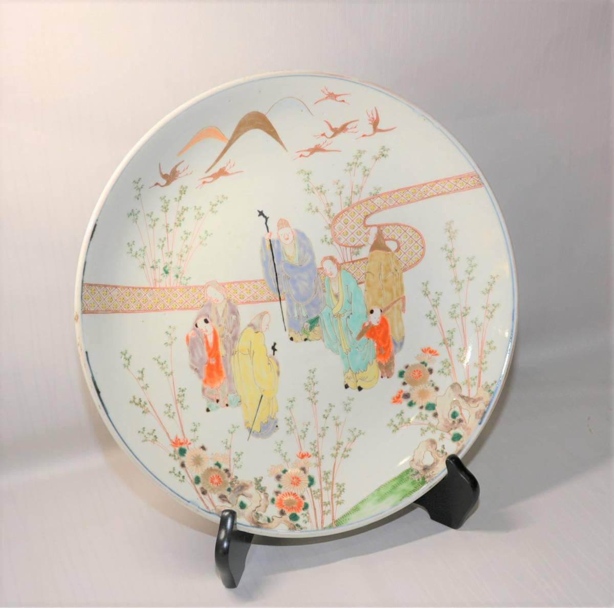 古伊万里 色絵竹林賢人図汲み出し 五客 煎茶器 江戸後期〜明治期