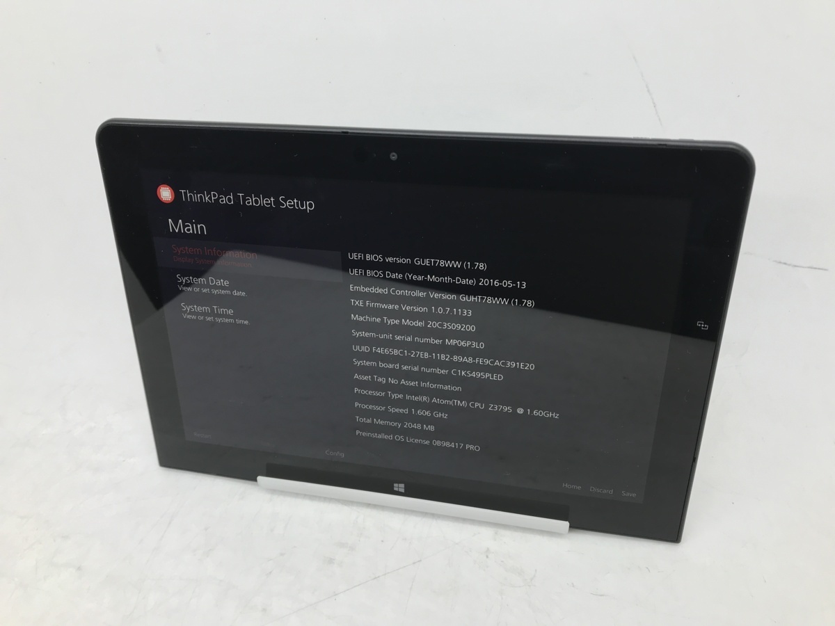 05-028Office ジャンク【Lenovo】ThinkPad 10 Atom-Z3795 メモリ2GB