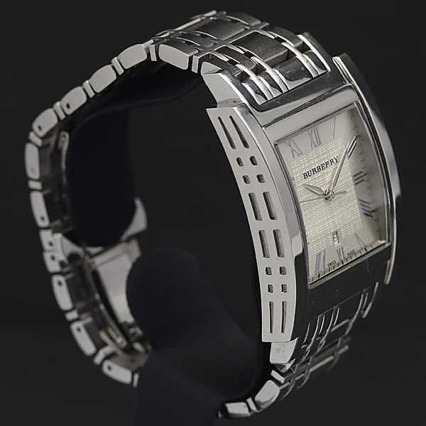 Burberrys 腕時計（長さ調整金具付き） 1円☆稼働品【バーバリー】BU1550 スイス製 シルバーローマン デイト