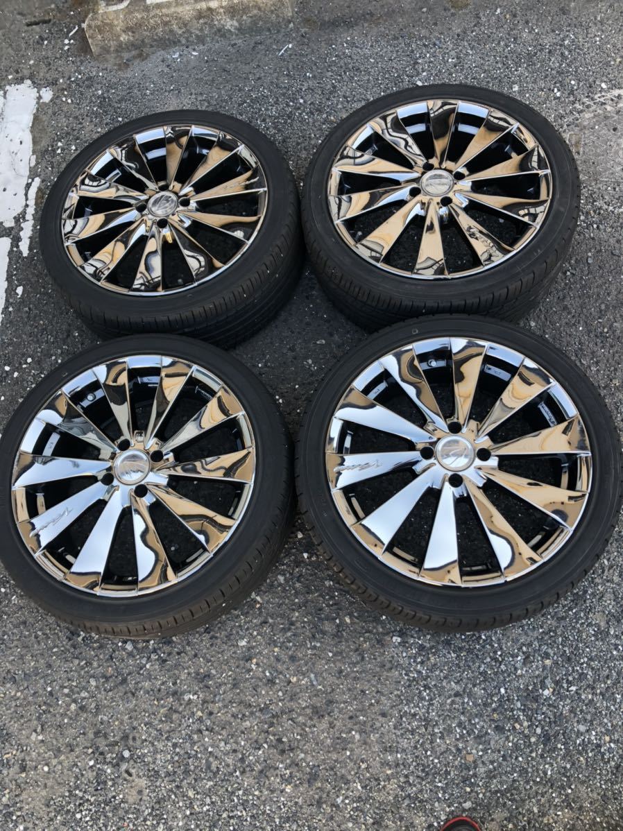 RAYS GENOMA 17×7J 100 4H ＋32 215/40R17 4本セット メッキ タイヤ 