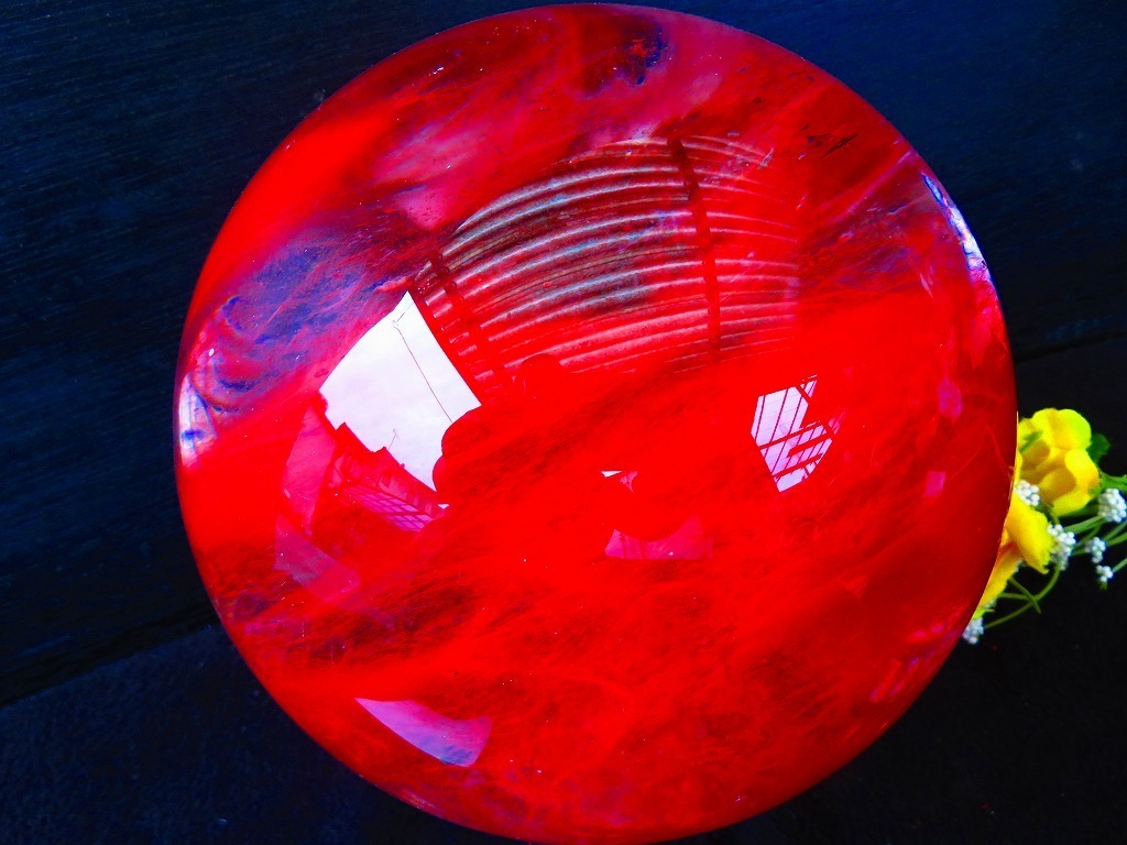 絶品超綺麗K9赤水晶丸玉☆超巨大4.6kg☆150mm☆tr19388C－1 科学