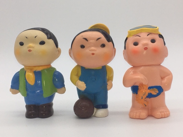 岩手銀行 がんちゃん ソフビ 貯金箱 3種セット 当時 昭和レトロ