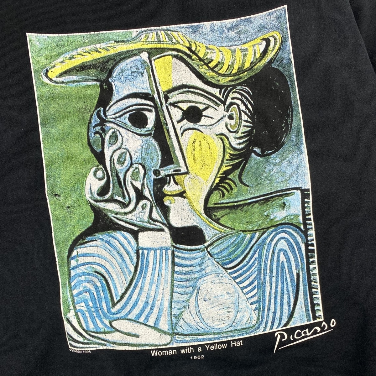 90s Pablo Picasso パブロ ピカソ 「Woman with a Yellow Hat」 長袖 