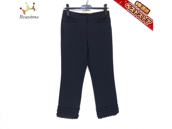 新作，SALE トゥービーシック TO BE CHIC パンツ サイズ40 M - ダークネイビー レディース クロップド 半端丈 /フリル/レース/ビーズ ボトムス(TO BE CHIC)｜売買されたオークション情報、yahooの商品情報をアー TO BE CHIC