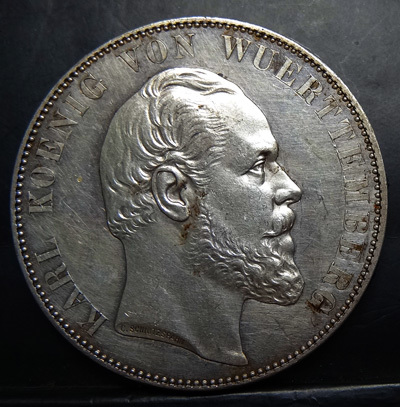 ドイツ大型銀貨 「カール/ウルム大聖堂」 2T 1860年