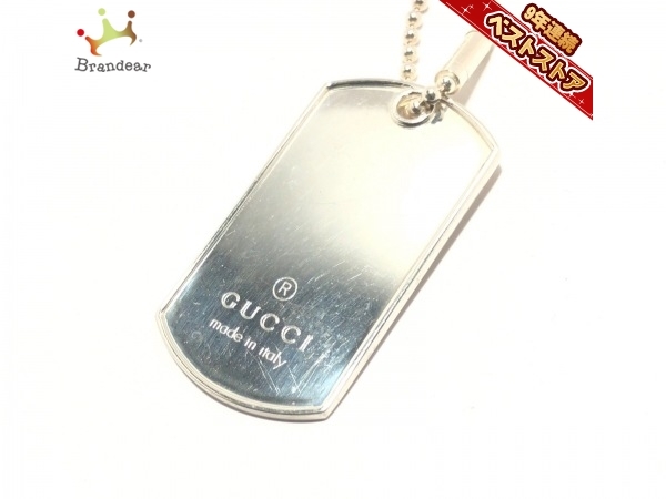 グッチ GUCCI ネックレス ドッグタグ シルバー ボールチェーン/タグ×2
