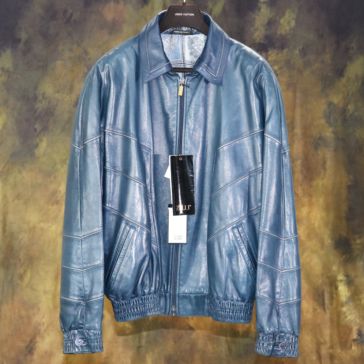 zilli ラムレザー&シルク　ウエストドロー　ブルゾン　48 近年物 zilli ラムレザー&シルク ウエストドロー ブルゾン 48 近年物 世界の