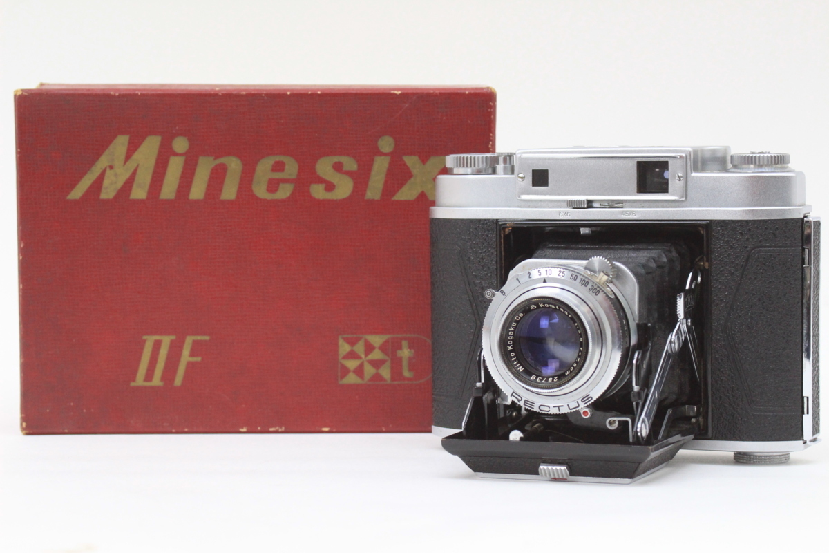 レトロ】 MINESIX ◇ 蛇腹カメラ ⅡF 1:3.5 f=7.5cm ケース付き