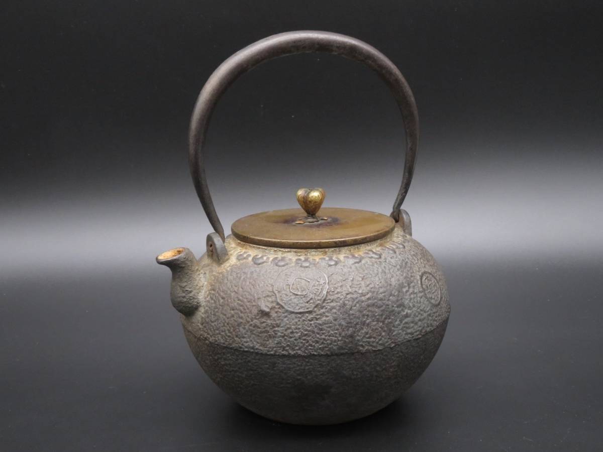 鉄瓶 煎茶道具 時代物 銅蓋 龍文堂 茶道具 湯沸 龍文堂造 造 急須