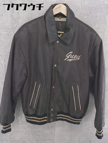 00s vintage GUESS レザージャケット　archive GUESS - 希少 GUESS 80s ワッペン 本革 レザージャケット ライダース