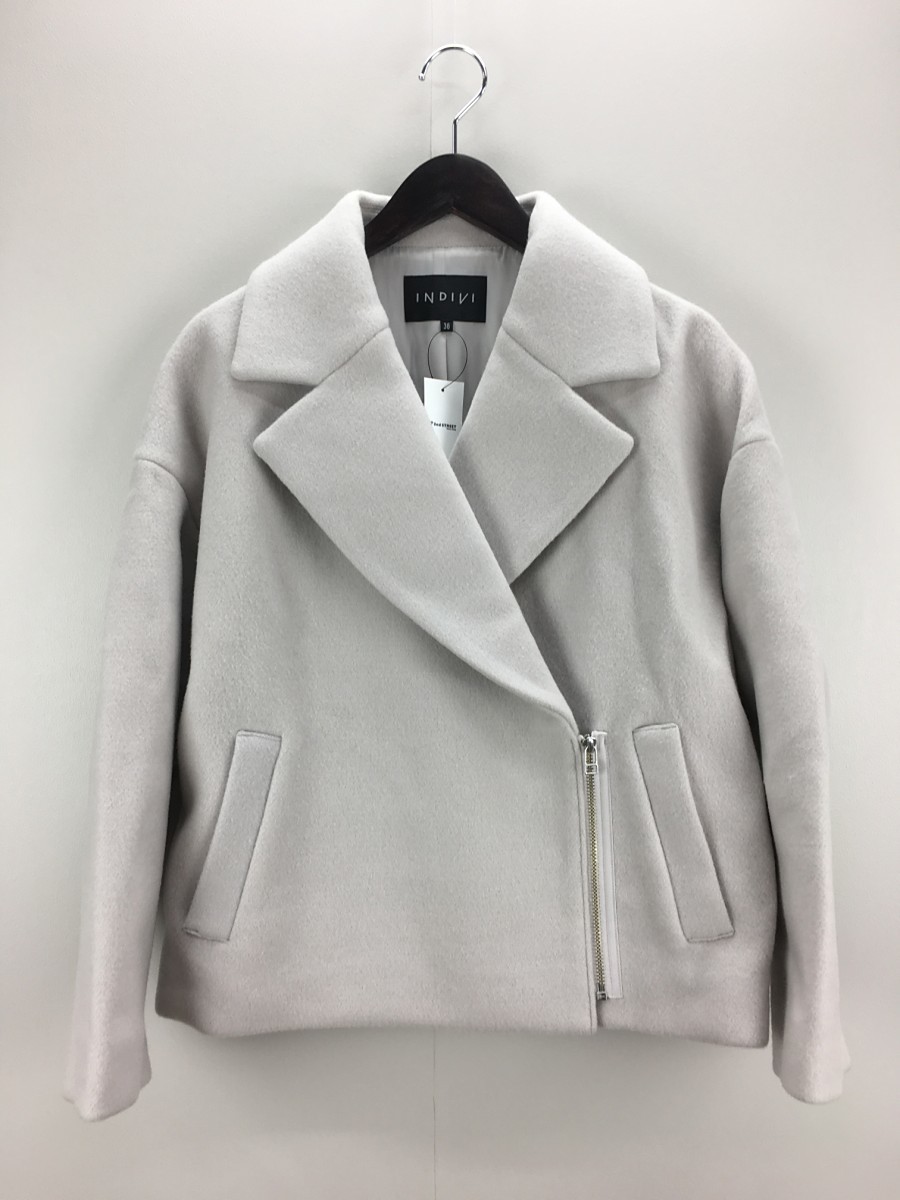 【定番，大得価】 INDIVI インディヴィ/コート/38/ウール/GRY/ダブルビーバーショートコート(Mサイズ)｜売買されたオークション情報、yahooの商品情報をアーカイブ公開 - オークファン Mサイズ