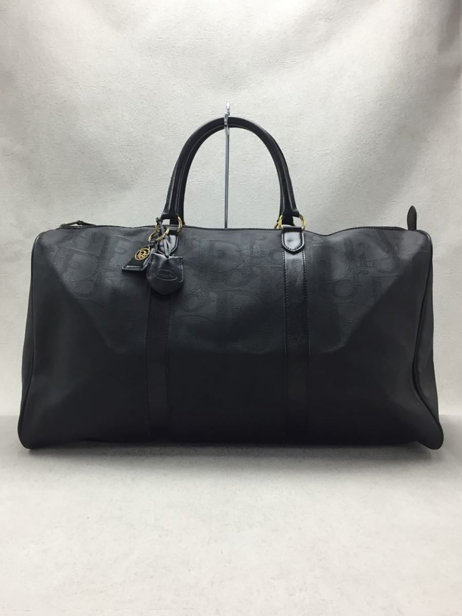 Christian Dior◇オールド/トロッター/ボストンバッグ/PVC/BLK