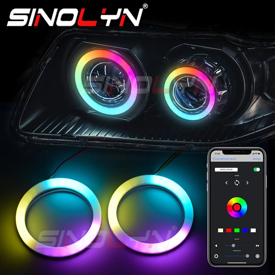 定番，送料無料 RGBエンジェルアイズLEDコットンダイナミックシーケンシャルフローBluetooth自動車用品ハローリング80/90/95 /100/105/110/115/120mm(その他)｜売買されたオークション情報、yahooの商品情報をアーカイ その他