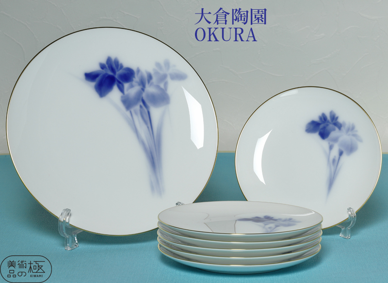 お買い得，SALE 大倉陶園 ブルーアイリス 銘々皿 16ｃｍ 6枚 23ｃｍ1枚 計7枚 セット 美術品の極 No.4 菖蒲文 皇室御用達 OKURA(大倉陶園)｜売買されたオークション情報、yahooの商品情報をアーカイブ公開 - オー 大倉陶園