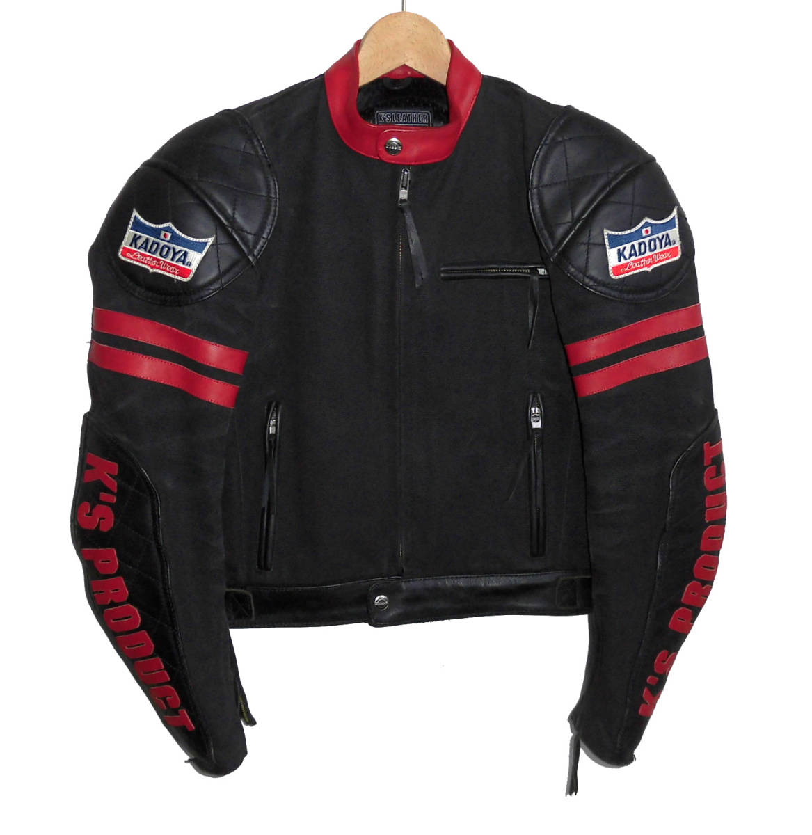 人気定番，お買い得 KADOYA カドヤ K's LEATHER レザー&times;キャンバス ライディングジャケット S ライダース(Sサイズ)｜売買されたオークション情報、yahooの商品情報をアーカイブ公開 - オークファン 男性用