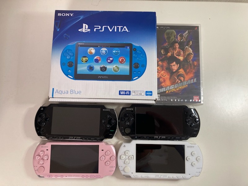 Ｃ-11R 1円スタート SONY ソニー PSP プレイステーションポータブル本体4点セット ジャンク品＆PSVita 箱付き おまけでカセット付き