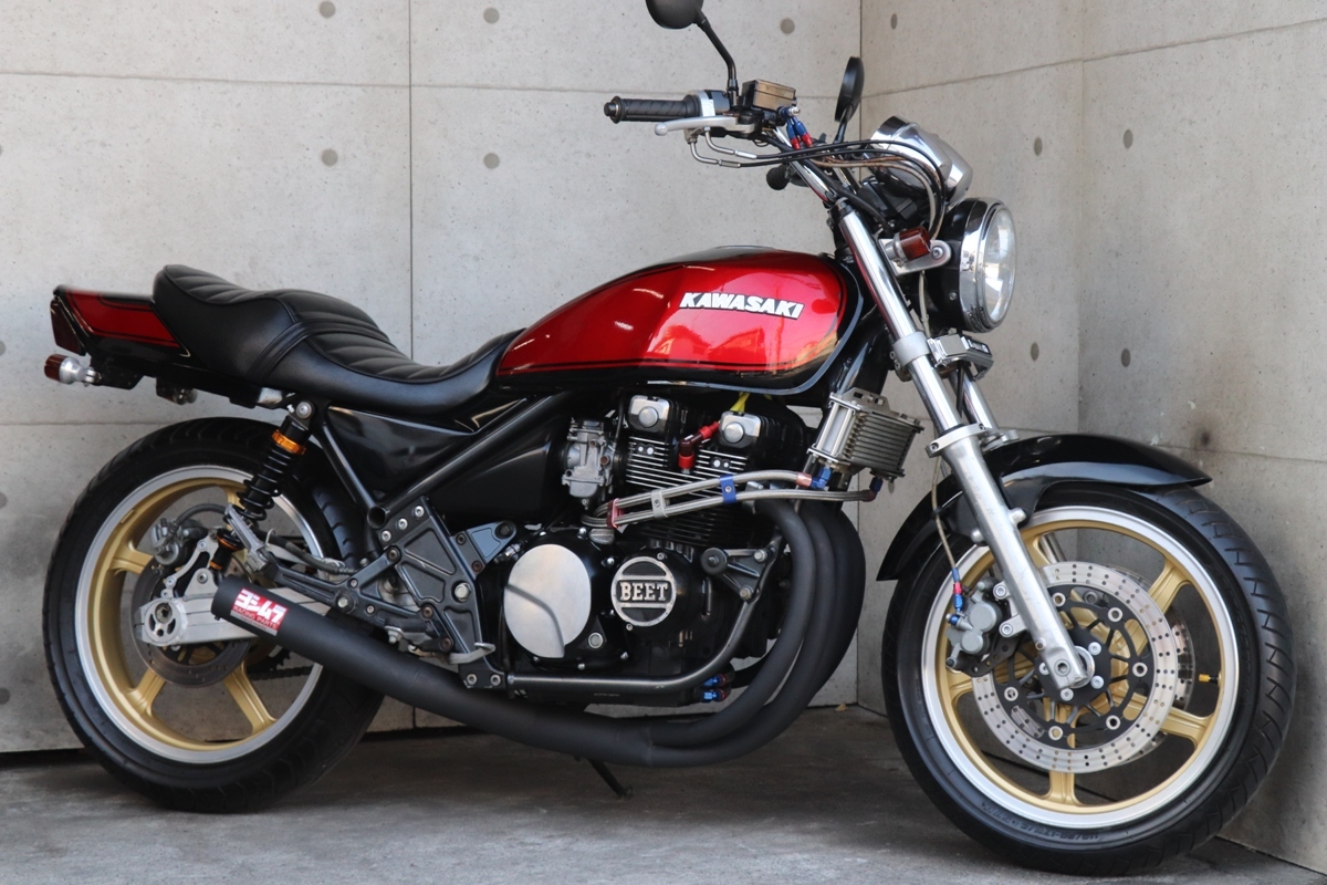 ゼファーχ 車検付　火の玉　平成8年式　カスタム車 カワサキ ゼファー400χ Z2黒青火の玉 車検付 (251cc-400cc)｜売買され