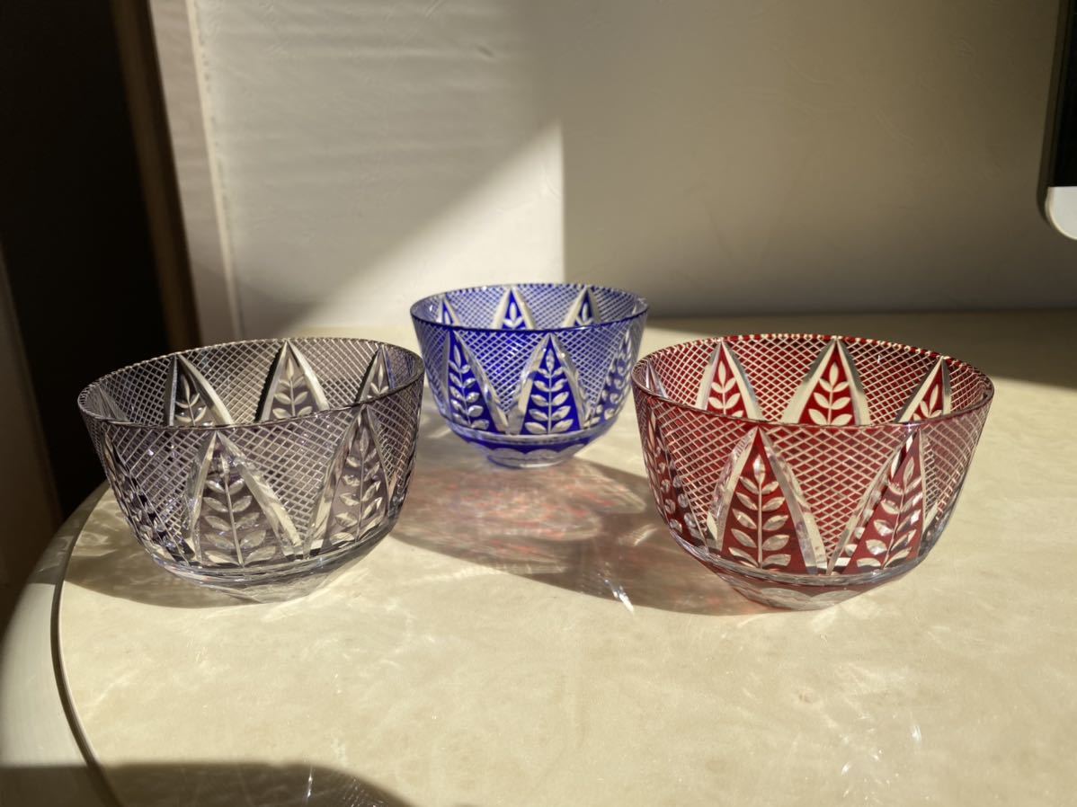 大久保忠幸作　江戸切子　3客セット_1