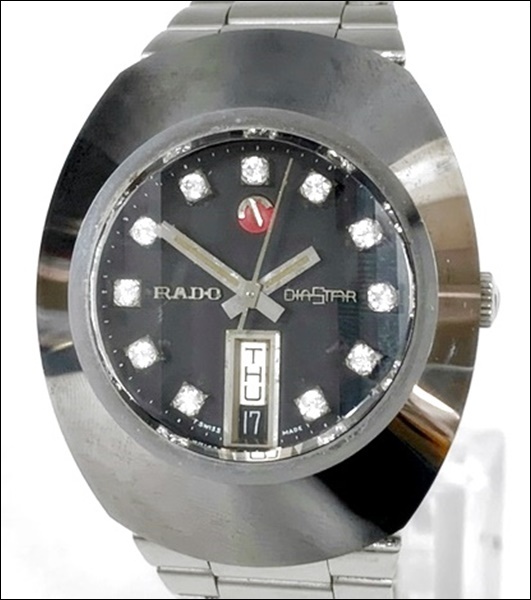 17 45-350243-04 [Y] (2) RADO DIASTAR ラドー ダイヤスター 黒文字盤