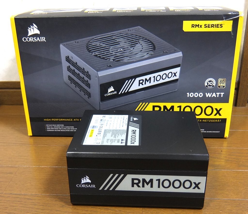Corsair RM1000X ハイエンド1000W級 80PLUS GOLD電源 CPU2系統供給可