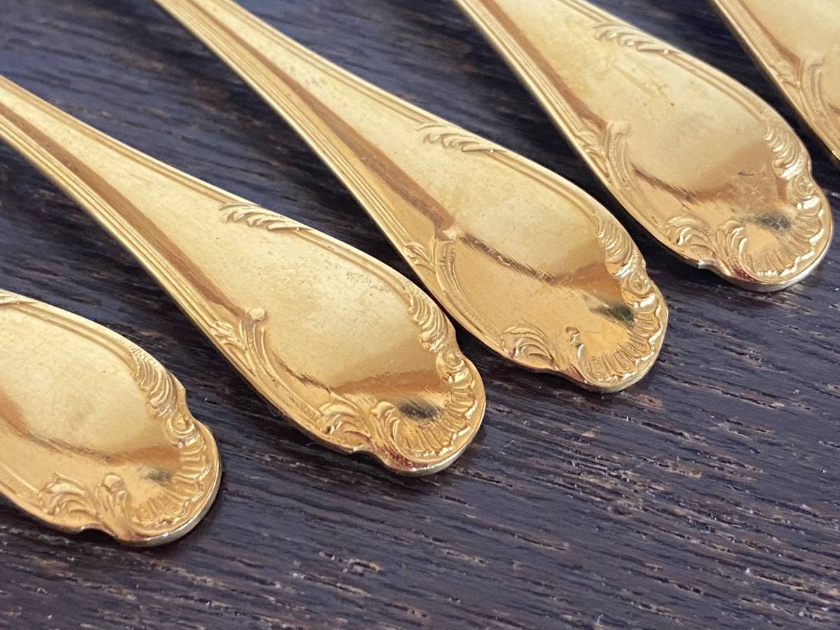 クリストフル ポンパドール 24Kメッキ製 モカスプーン 6本/10cm