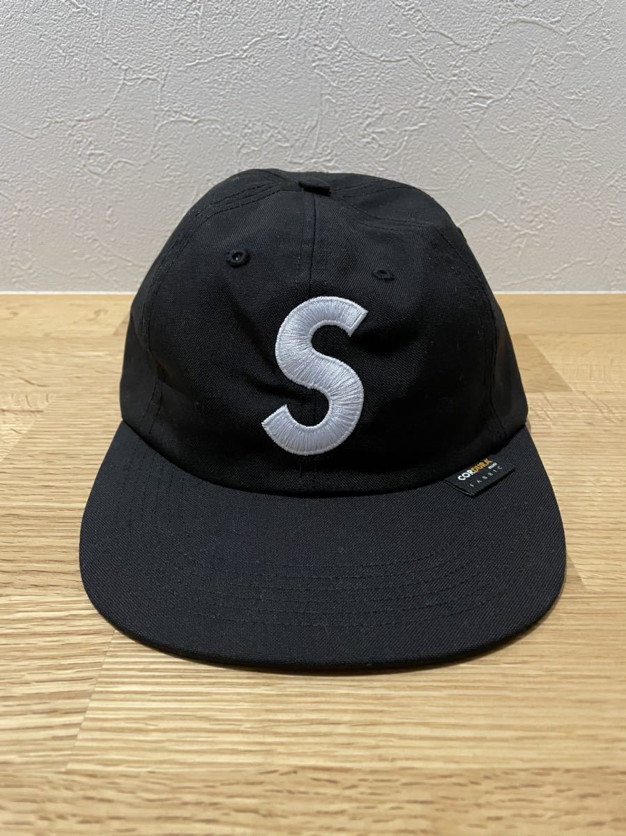 18AW Supreme Cordura S Logo 6-Panel Cap Black シュプリーム