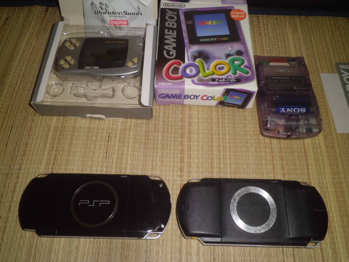 携帯ゲーム機 6台 ジャンク ゲームボーイ GBA SP GBC 箱、説明書有 PSP