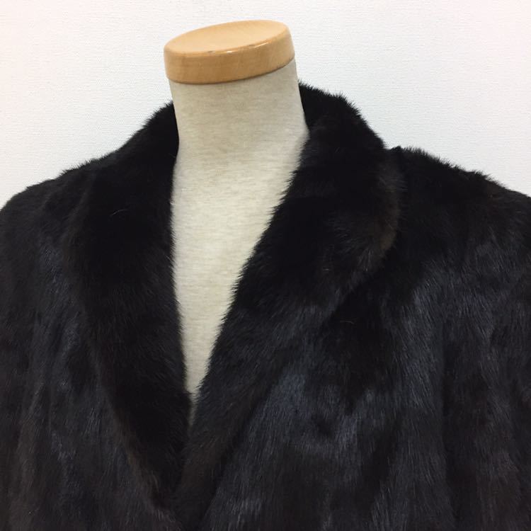 M-129 高級 本毛皮 PRELIOT MINK ミンク ハーフコート 80cm丈 