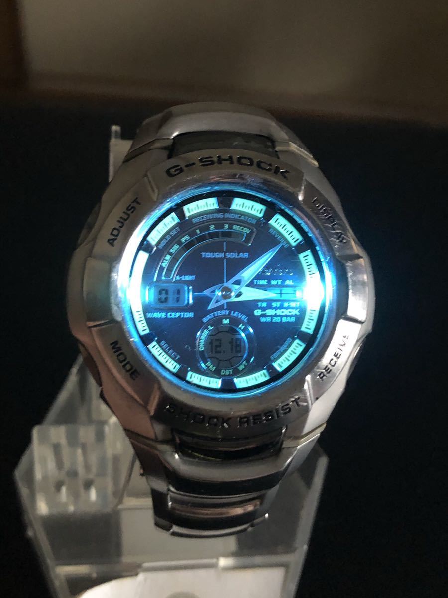 CASIO G-SHOCK ソーラー電波 希少 イエローダイアル スーパーイルミネーター搭載♪ 非ジャンク 実働品 ビンテージ 超人気のモデル♪ 腕時計