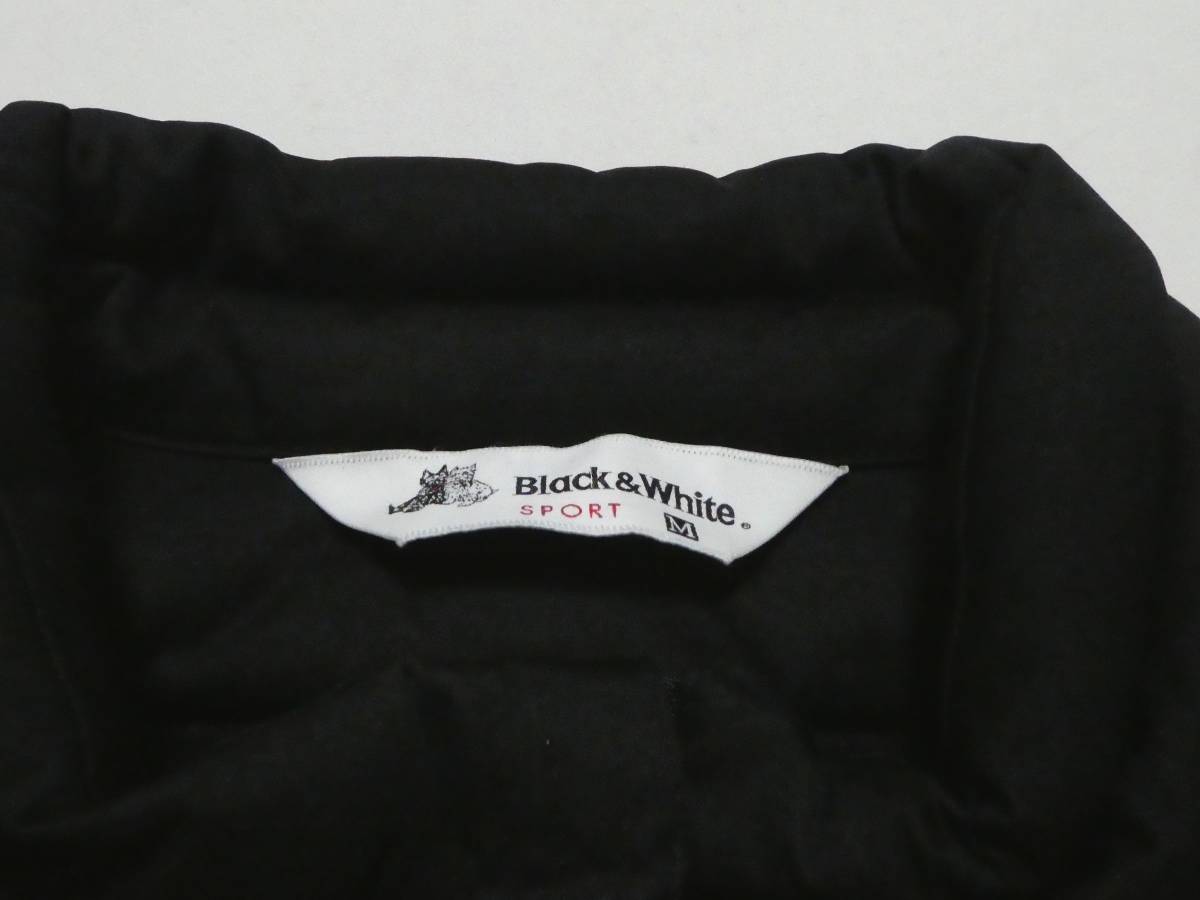 BLACK&WHITE ブラックアンドホワイト ブラック＆ホワイト ロゴワッペン付き ダウンベスト M 黒 ブラック