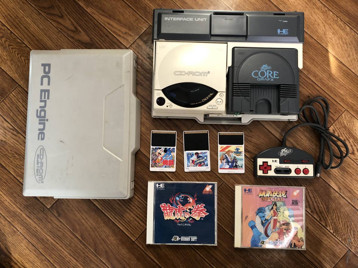 NEC PCエンジン インターフェースレア ユニット ソフト 5本など NEC PC ENGINE INTERFACE UNIT(本体 ...