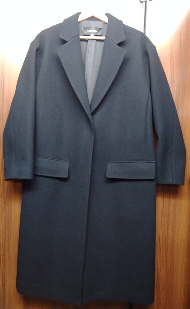美品 J＆M DAVIDSON オーバーロングコート ウール カシミヤ ネイビー  