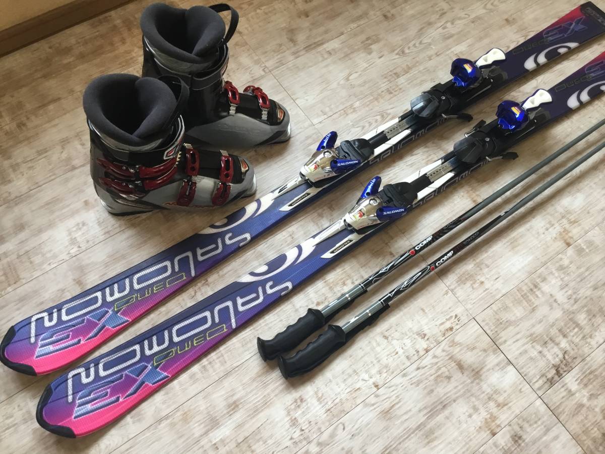 【SALOMONセット☆】160cmスキーセット♪　送料無料！ サロモン160スキー used 公式通販 【即決】◇カービングスキーセット
