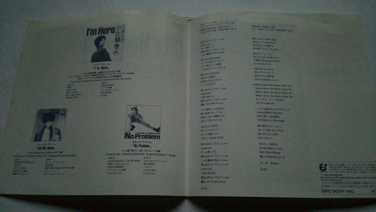 Ep シティーハンター 主題歌 Cityhunter 愛よ消えない 小比類巻かほる 北条司 アニメソング 売買されたオークション情報 Yahooの商品情報をアーカイブ公開 オークファン Aucfan Com