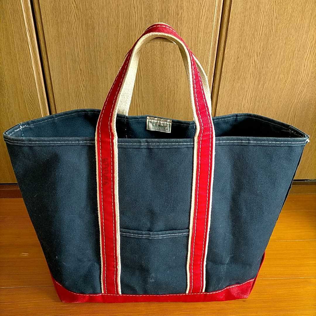 80s エルエルビーン トートバッグ 2色タグ トート ネイビー 